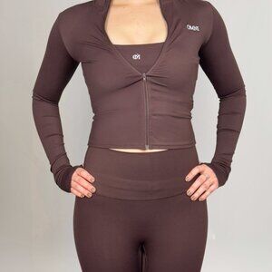 Activewear Lightweight Zipper Jacket - Brown